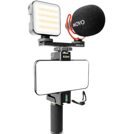 Movo Photo iVlogger-PRO Kit de Vlogging con Trípode MV-T5 57" de Aluminio