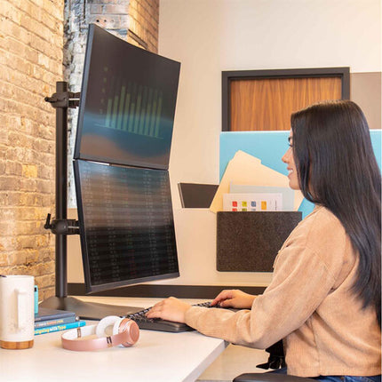 Ergotron DS100 Soporte Vertical Doble para Monitores Negro 28 pulgadas