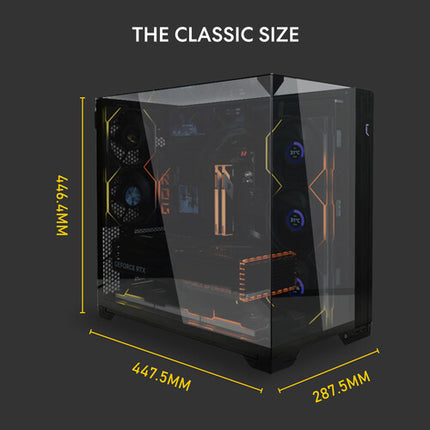 Lian Li O11 Vision Compact Caja Mid-Tower Soporta GPUs 16" USB-C Negra