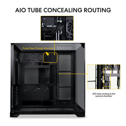 Lian Li O11 Vision Compact Caja Mid-Tower Soporta GPUs 16" USB-C Negra