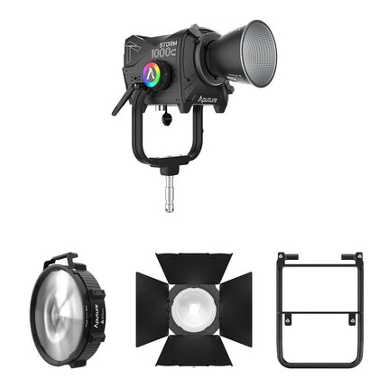 Aputure STORM 1000c Kit Cine con Luz LED Monolight Fresnel 15-45° Barndoor