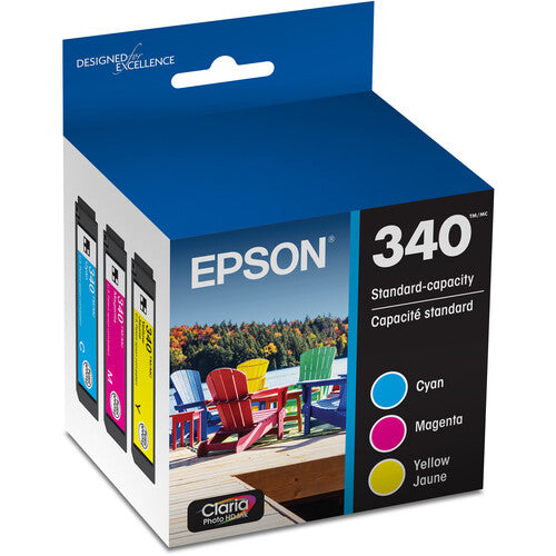 Cartuchos Epson 340 Claria Photo HD Tinta Cyan Magenta Amarillo 360 páginas color para Impresora Expression Photo XP-8800