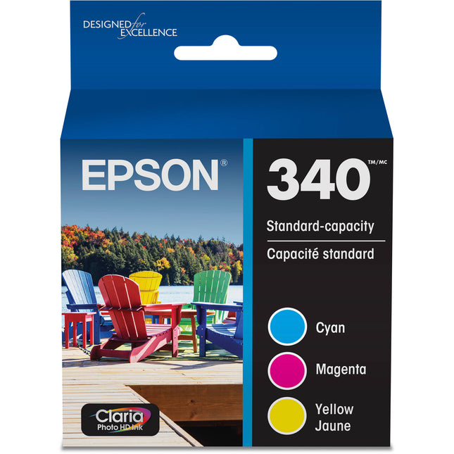 Cartuchos Epson 340 Claria Photo HD Tinta Cyan Magenta Amarillo 360 páginas color para Impresora Expression Photo XP-8800