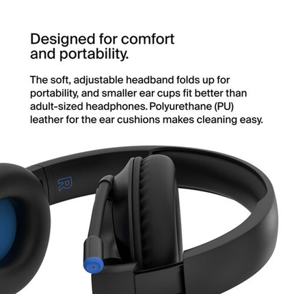 Belkin SoundForm Inspire Auriculares Over-Ear Para Niños Limite 85dB Microfono Plegable