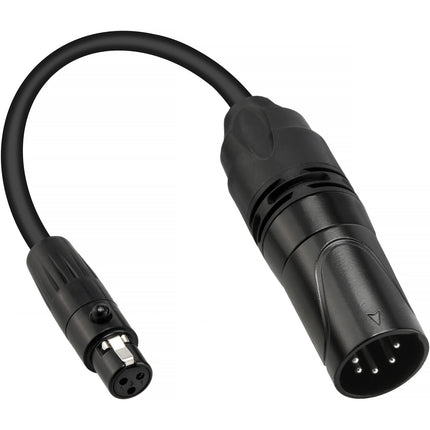 Genaray Mini Cable Adaptador DMX 0.5' 3-Pin Hembra a 5-Pin Macho 110 Ohm