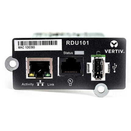 VERTIV Liebert IntelliSlot RDU101 Tarjeta de Comunicaciones Ethernet RJ45 USB-A