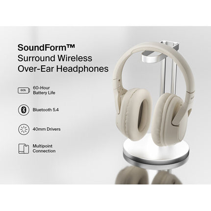 Belkin SoundForm Surround Auriculares inalámbricos supraaurales 60h batería Bluetooth 5.4 Sand