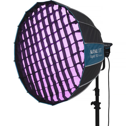 Nanlite Rapid 90 Parabolic Softbox 35 pulgadas Interior plateado y rejilla trasera