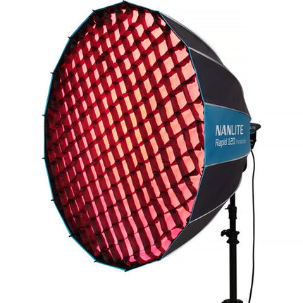 Nanlite Rapid 120 Parabólica Softbox 47" Interior Plateado y Rejilla Egg Crate