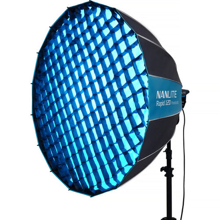 Nanlite Rapid 120 Parabólica Softbox 47" Interior Plateado y Rejilla Egg Crate