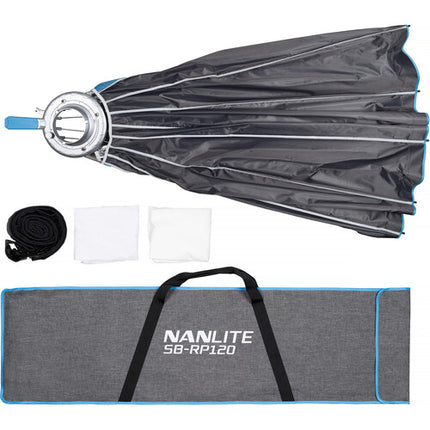 Nanlite Rapid 120 Parabólica Softbox 47" Interior Plateado y Rejilla Egg Crate