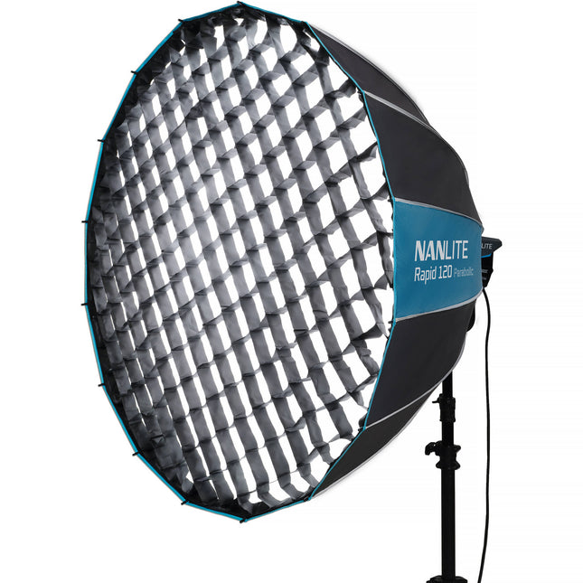 Nanlite Rapid 120 Parabólica Softbox 47" Interior Plateado y Rejilla Egg Crate