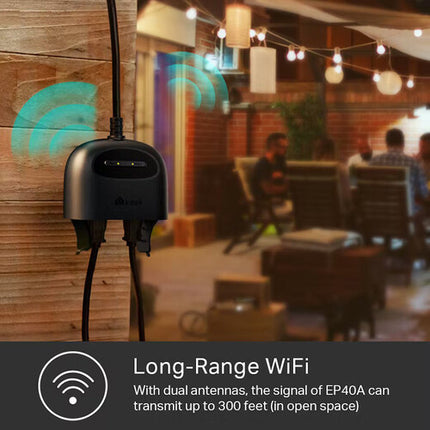 TP-Link EP40A Kasa Smart Enchufe Wi-Fi Exterior 3-Pack IP64 2.4 GHz