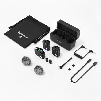 Saramonic Ultra Sistema de Micrófono Inalámbrico Digital Omnidireccional para 2 Personas con Transmisores Clip-On y Alcance de 300 m