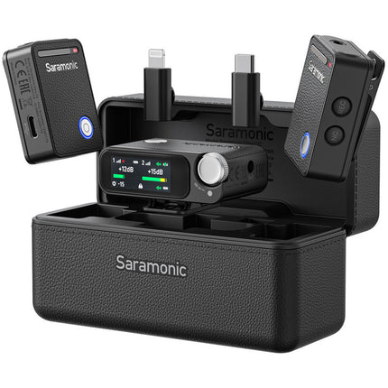Saramonic Ultra Sistema de Micrófono Inalámbrico Digital Omnidireccional para 2 Personas con Transmisores Clip-On y Alcance de 300 m