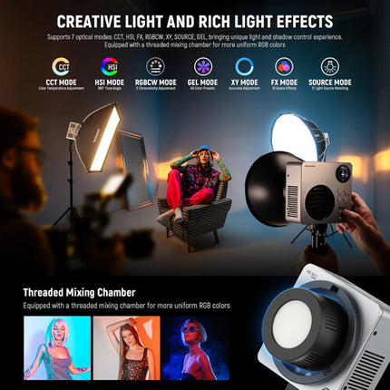 Neewer HB80C Mini LED Monoluz RGBWW 10400 Lux 7500K Kit Básico