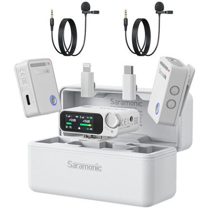 Saramonic Ultra Sistema de Micrófono Lavalier Inalámbrico Digital Dual 984 ft Alcance IPX5 White