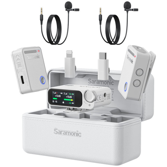 Saramonic Ultra Sistema de Micrófono Lavalier Inalámbrico Digital Dual 984 ft Alcance IPX5 White