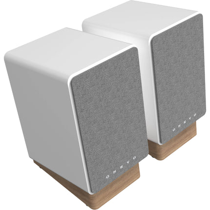 Onkyo GX-30ARC altavoces estantería 2 vías 25W Bluetooth blanco par con soporte 10°