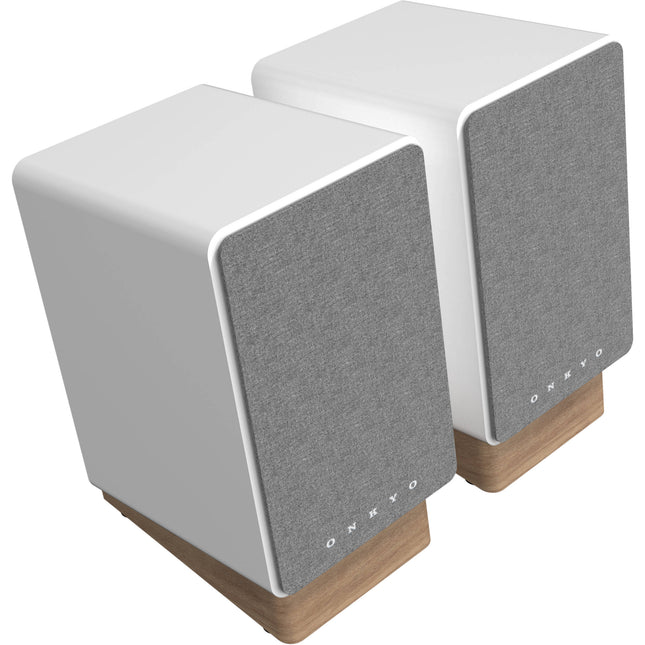 Onkyo GX-30ARC altavoces estantería 2 vías 25W Bluetooth blanco par con soporte 10°