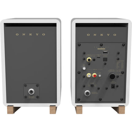 Onkyo GX-30ARC altavoces estantería 2 vías 25W Bluetooth blanco par con soporte 10°