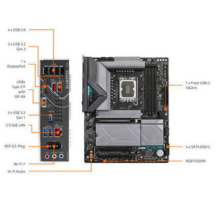 Gigabyte Z890 EAGLE WIFI7 Placa Base ATX LGA 1851 DDR5 8800 Wi-Fi 7