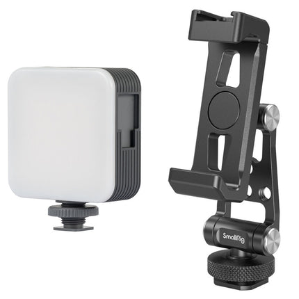 SmallRig P96 luz LED 96 LEDs temperatura 2700-6500K batería 2200mAh con soporte móvil metálico