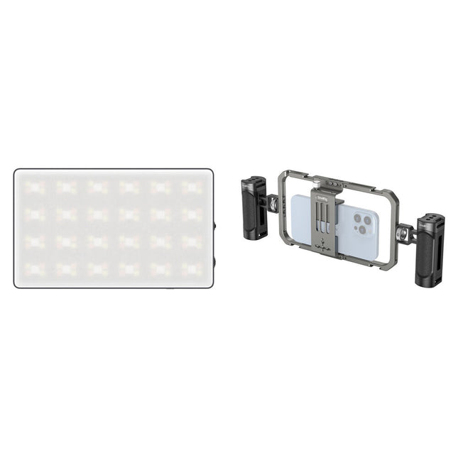 SmallRig RM120 Luz LED RGB Compacta Kit de Video con Batería 5000mAh y 1580 Lux