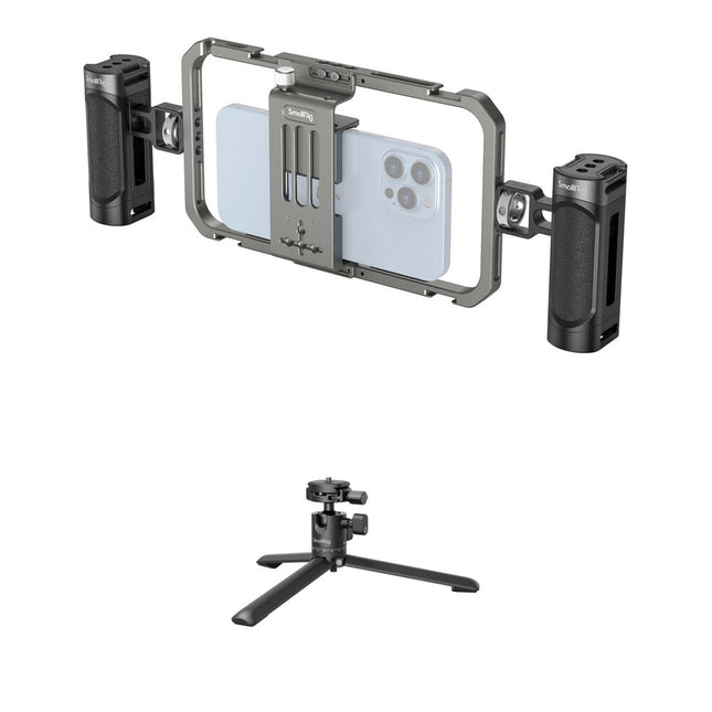 SmallRig Kit de Video Básico con Trípode de Mesa y Cabezal Esférico 360° para Smartphones 2.2-3.5"