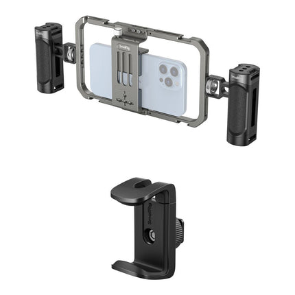 SmallRig Kit de Video Básico Todo en Uno con Soporte para Power Bank y Montura Cold Shoe para Smartphones 2.2 a 3.5 Pulgadas