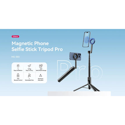 Ulanzi MG-003 Palo Selfie y Trípode Magnético Altura 16.6 a 53.7" Bluetooth