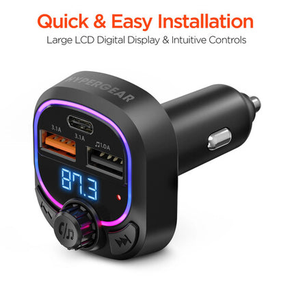 HyperGear IntelliCast Road Transmisor FM y Cargador de Coche USB 3 Puertos 3.1A