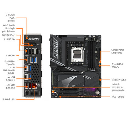 Gigabyte X870 AORUS ELITE WIFI7 Placa Base ATX AM5 DDR5 PCIe 5.0