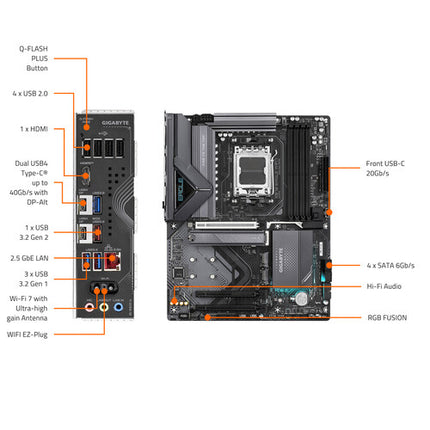 Gigabyte X870 EAGLE WIFI7 AM5 Placa Base ATX DDR5 Wi-Fi 7