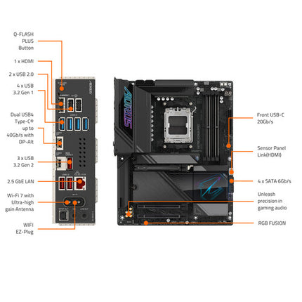 Gigabyte X870E AORUS PRO AM5 Placa Base ATX DDR5 Wi-Fi 7 2.5GbE
