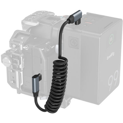 SmallRig Cable USB-C en ángulo derecho 20 Gb/s 100W diseño en espiral 35 cm