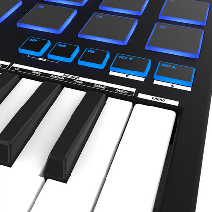 Reloop Keypad Pro Controlador USB-MIDI compacto 25 teclas 16 pads velocidad
