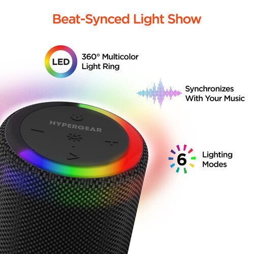 HyperGear Halo XL Altavoz Inalámbrico LED Impermeable 14W Batería 6H
