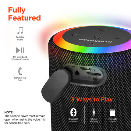 HyperGear Halo XL Altavoz Inalámbrico LED Impermeable 14W Batería 6H