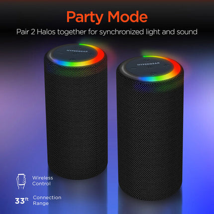 HyperGear Halo XL Altavoz Inalámbrico LED Impermeable 14W Batería 6H