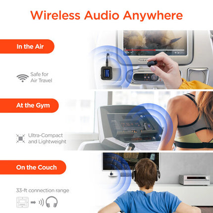 HyperGear IntelliCast Flight Adaptador de Audio inalámbrico Bluetooth 5.3 33 pies rango