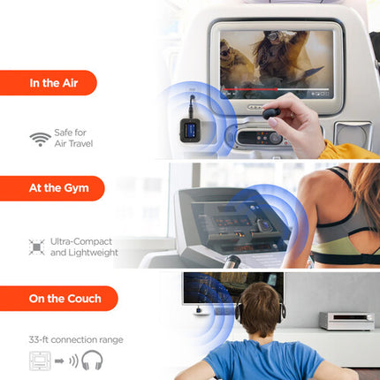 HyperGear IntelliCast Flight Adaptador de Audio inalámbrico Bluetooth 5.3 33 pies rango