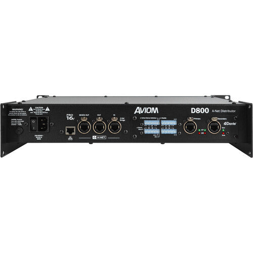 Aviom D800-Dante v.2 Distribuidor A-Net con Entrada A-Net Bridge 64 Canales