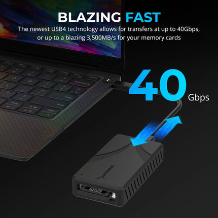 Sabrent USB4 Lector de Tarjetas CFexpress Tipo B 40 Gb/s 3500 MB/s USB-C
