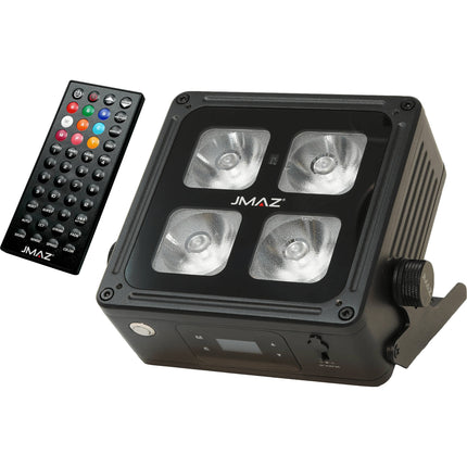 JMAZ MAD PAR 4IP Luz LED RGBWA+UV Exterior IP65 Batería 14h Difusor 20°