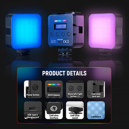 Neewer RGB61 Luz LED RGB para video 800 Lux 2500-8500K 2-Pack con Diffuser
