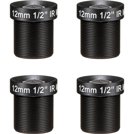 Axis Communications Lente Fijo 12mm M12 Montura 31° 4 Unidades