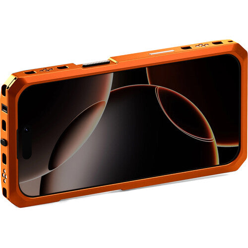 Tilta Khronos Funda Expandible para iPhone 16 Pro con Bloqueo y Contactos Integrados Naranja