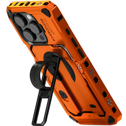 Tilta Khronos Funda Expandible para iPhone 16 Pro con Bloqueo y Contactos Integrados Naranja