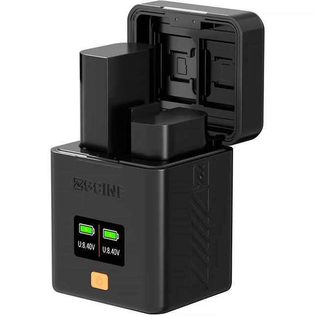 ZGCINE Cargador Doble Rápido para Baterías Panasonic DMW-BLK22 con Pantalla OLED y Almacenamiento para Tarjetas